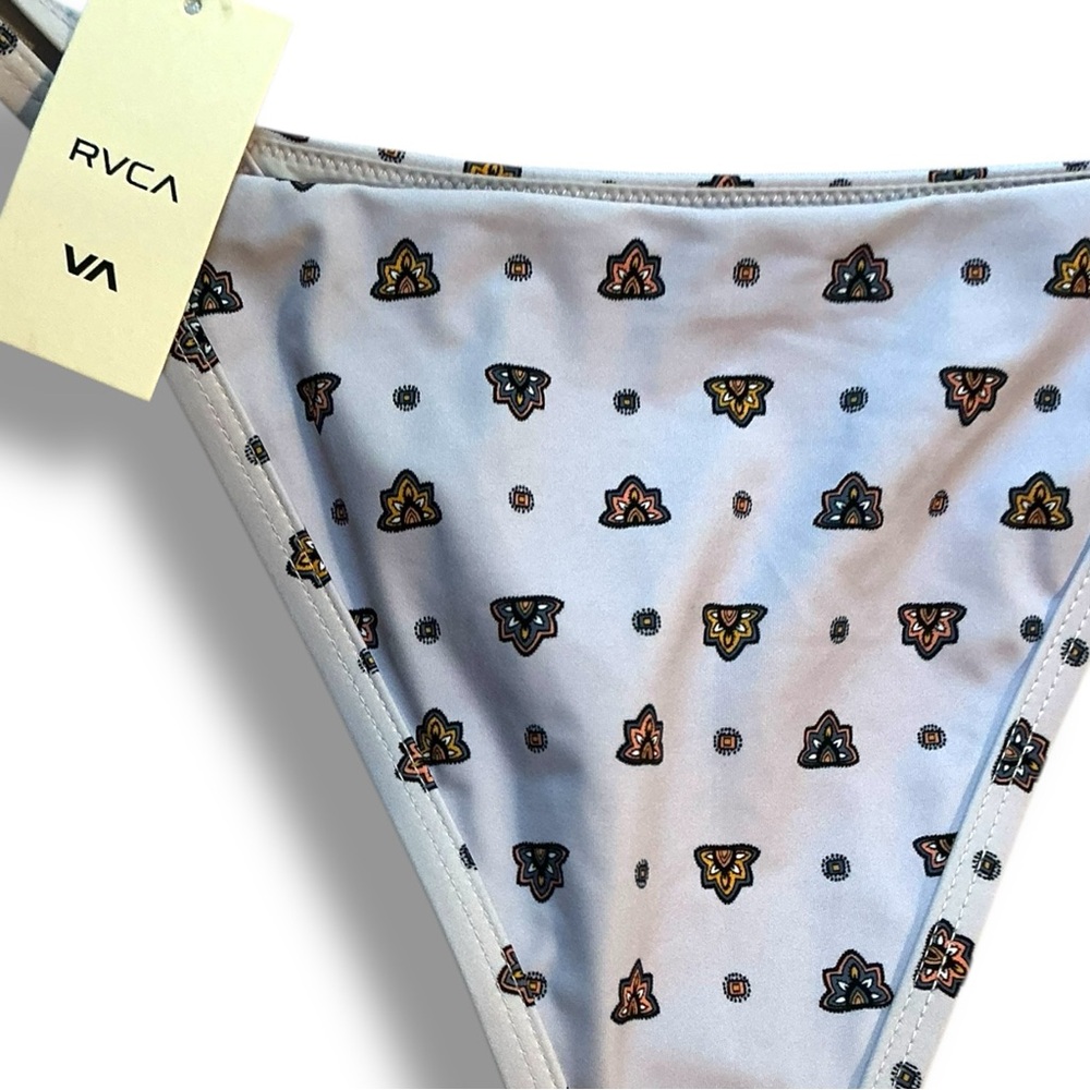 Rvca Foulard Tie Bikini Bottom New with Tags Women’s XS French Coverage High Leg